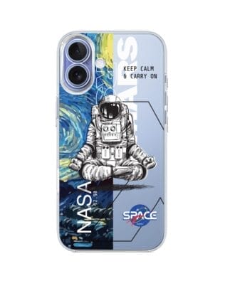 Etui do iPhone 17 przeźroczyste, silikonowe Flexi, keep calm in Cosmos