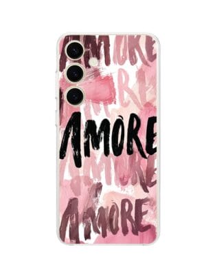 Etui do Samsung Galaxy S24 przeźroczyste, silikonowe Flexi, Positive Vibes, Amore Amore