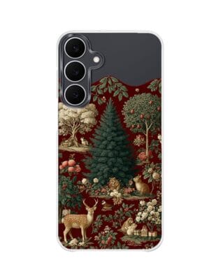 Etui do Samsung Galaxy S25 FE z MagSafe przeźroczyste, silikonowe Flexi, Zimowa magia, świąteczny las