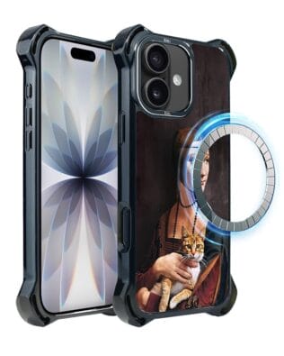 Etui do iPhone 17 IBIZU DropGuard Ultra z MagSafe, Leonardo Da Vinci, dama z kotem