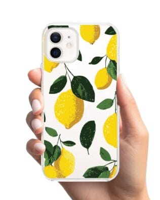 Etui do iPhone 12 Mini przeźroczyste, silikonowe Flexi, Italian Summer, Cytrynowe
