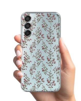 Etui do Samsung Galaxy M15 5G przeźroczyste, silikonowe Flexi, Mini Patterns, Różyczki