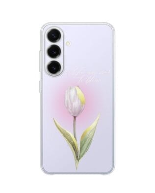 Etui do Samsung Galaxy S25 FE przeźroczyste, silikonowe Flexi, tulipan