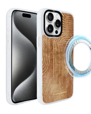 Etui do iPhone 15 Pro IBIZU DropGuard Matt z MagSafe, Boho, Geometryczne linie