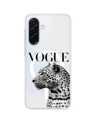 Etui do Samsung Galaxy A36 5G z MagSafe przeźroczyste, silikonowe Flexi, Positive Vibes, Tygrys Vogue