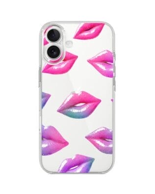 Etui do iPhone 17 przeźroczyste, silikonowe Flexi, hologramowe usta