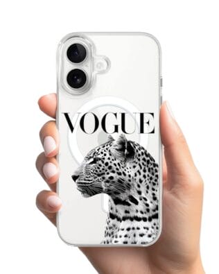 Etui do iPhone 16 Plus z MagSafe przeźroczyste, silikonowe Flexi, Positive Vibes, Tygrys Vogue