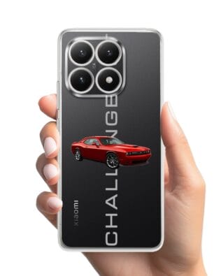 Etui do Xiaomi 15T przeźroczyste, silikonowe Flexi, Szybkie Auta, czerwony Challenger GT