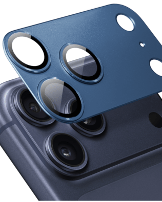 Metalowa osłona na cały aparat z wbudowanymi szkłami do iPhone 17 Pro Max, granatowa