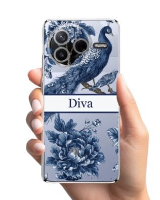 Etui do Xiaomi POCO F7 Pro przeźroczyste, silikonowe Flexi, Mystic, Diva Peacock
