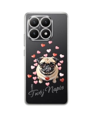 Etui do Xiaomi 15T przeźroczyste, silikonowe Flexi, Puppy Love, pies rasy Mops
