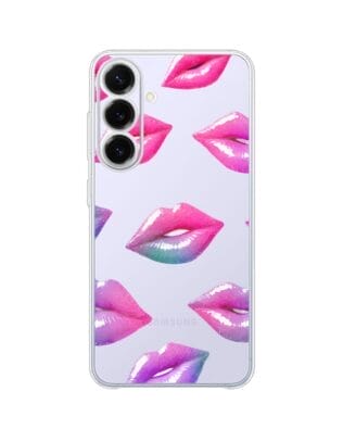 Etui do Samsung Galaxy S25 FE przeźroczyste, silikonowe Flexi, hologramowe usta