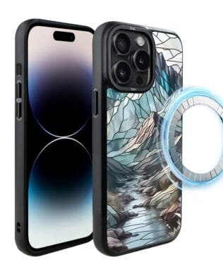 Etui do iPhone 14 Pro Max IBIZU DropGuard Matt z MagSafe, Barwy Szkła, Górski Potok