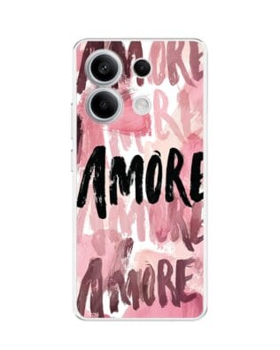 Etui do Xiaomi Redmi Note 13 Pro 5G przeźroczyste, silikonowe Flexi, Positive Vibes, Amore Amore