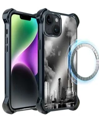 Etui do iPhone 14 Plus IBIZU DropGuard Ultra z MagSafe, Noir City, Burj Khalifa