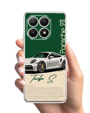 Etui do Xiaomi 15T przeźroczyste, silikonowe Flexi, Szybkie Auta, Pomarańczowa 911