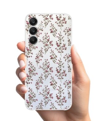 Etui do Samsung Galaxy A25 5G przeźroczyste, silikonowe Flexi, Mini Patterns, Różyczki