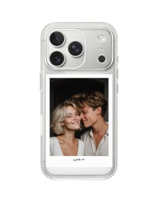 Etui do iPhone 17 Pro Max przeźroczyste, silikonowe Flexi, Polaroid z własnym zdjęciem