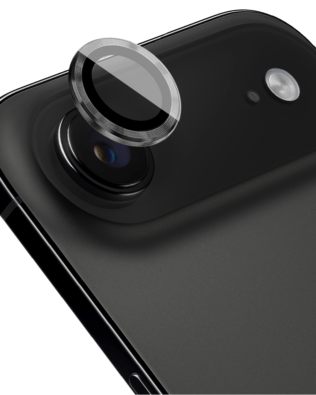 Metalowa osłona obiektywu aparatu ze szkła hartowanego 9H do iPhone Air, 1 zestaw, czarna