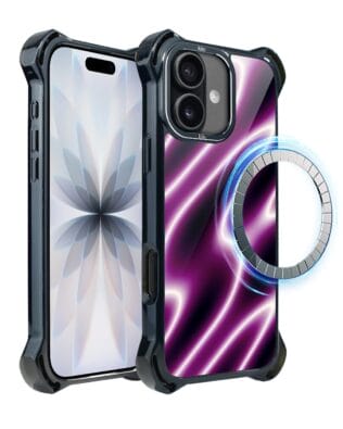 Etui do iPhone 17 IBIZU DropGuard Ultra z MagSafe, Twilight Dreams, Neonowa fala