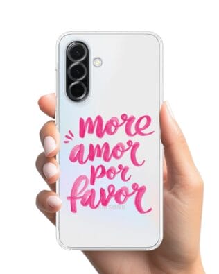 Etui do Samsung Galaxy A36 5G przeźroczyste, silikonowe Flexi, Positive Vibes, More amore per favore