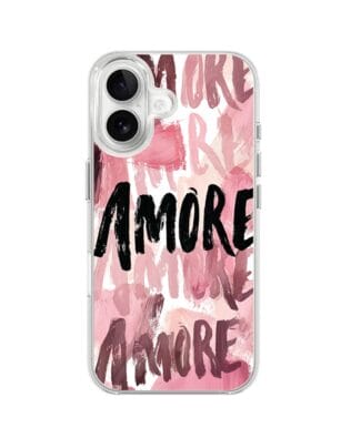 Etui do iPhone 16 z MagSafe przeźroczyste, silikonowe Flexi, Positive Vibes, Amore Amore