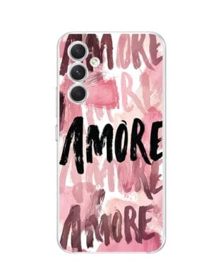 Etui do Samsung Galaxy A54 5G przeźroczyste, silikonowe Flexi, Positive Vibes, Amore Amore