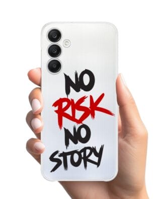 Etui do Samsung Galaxy A25 5G przeźroczyste, silikonowe Flexi, Positive Vibes, No Risk No Story
