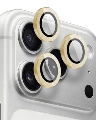 Metalowa osłona obiektywu aparatu ze szkła hartowanego 9H do iPhone 17 Pro Max, 1 zestaw, złote