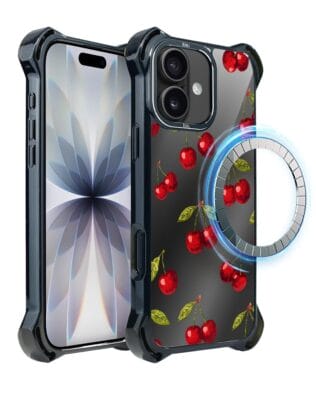 Etui do iPhone 17 IBIZU DropGuard Ultra z MagSafe, Midnight Mirror, Wiśniowa noc