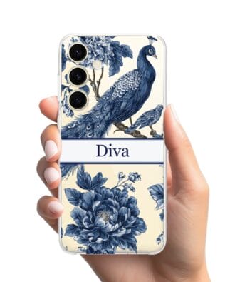 Etui do Samsung Galaxy S24 Plus przeźroczyste, silikonowe Flexi, Mystic, Diva Peacock