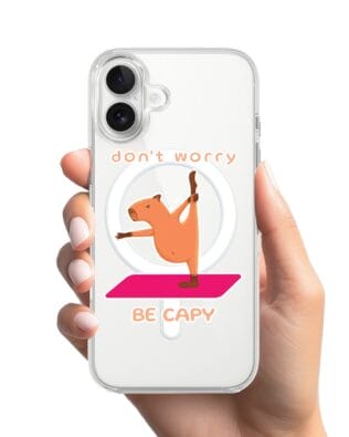 Etui do iPhone 17 z MagSafe przeźroczyste, silikonowe Flexi, kapibara