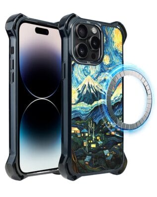 Etui do iPhone 14 Pro, Ibizu DropGuard Ultra z MagSafe, Van Gogh, gwieździsta noc