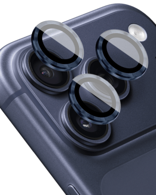 Metalowa osłona obiektywu aparatu ze szkła hartowanego 9H do iPhone 17 Pro Max, 1 zestaw, granatowa