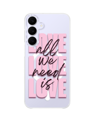 Etui do Samsung Galaxy S25 FE z MagSafe przeźroczyste, silikonowe Flexi, Positive Vibes, All We Need Is Love