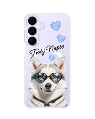 Etui do Samsung Galaxy S25 FE z MagSafe przeźroczyste, silikonowe Flexi, Puppy Love, pies rasy Husky