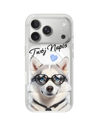 Etui do iPhone 17 Pro z MagSafe przeźroczyste, silikonowe Flexi, Puppy Love, pies rasy Husky