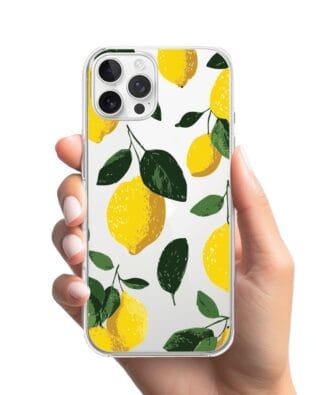 Etui do iPhone 12 Pro Max przeźroczyste, silikonowe Flexi, Italian Summer, Cytrynowe