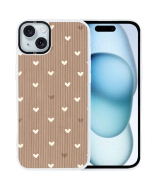 Etui do iPhone 15 IBIZU DropGuard Matt z MagSafe, Boho, Pudrowe serca