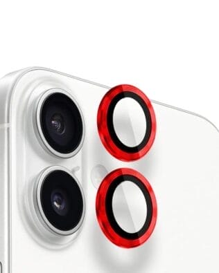 Metalowa osłona obiektywu aparatu ze szkła hartowanego 9H do iPhone 17, 1 zestaw, czerwona