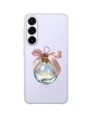 Etui do Samsung Galaxy S25 FE przeźroczyste, silikonowe Flexi, Przytulne święta, Kryształowa bombka