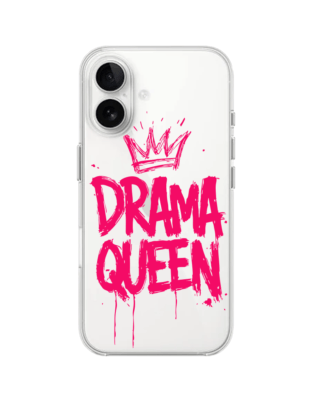 Etui do iPhone 16 Plus przeźroczyste, silikonowe Flexi, Positive Vibes, Drama Queen