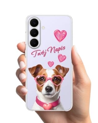 Etui do Samsung Galaxy S25 FE przeźroczyste, silikonowe Flexi, Puppy Love, pies rasy Jack Russell Terrier
