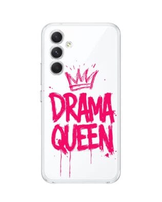 Etui do Samsung Galaxy A54 5G przeźroczyste, silikonowe Flexi, Positive Vibes, Drama Queen