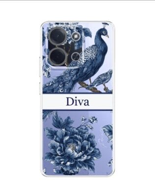 Etui do Xiaomi 15T przeźroczyste, silikonowe Flexi, Mystic, Diva Peacock