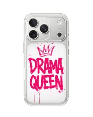 Etui do iPhone 17 Pro przeźroczyste, silikonowe Flexi, Positive Vibes, Drama Queen
