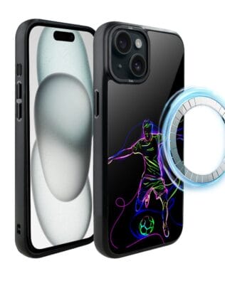 Etui do iPhone 15 Plus IBIZU DropGuard Matt z MagSafe, #ElectroMove, Moc footballu