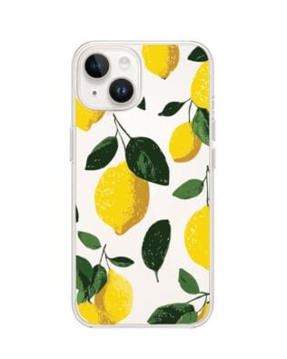 Etui do iPhone 13 przeźroczyste, silikonowe Flexi, Italian Summer, Cytrynowe