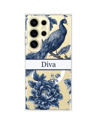 Etui do Samsung Galaxy S24 Ultra z MagSafe przeźroczyste, silikonowe Flexi, Mystic, Diva Peacock