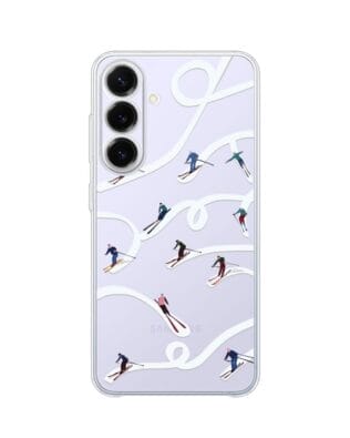 Etui do Samsung Galaxy S25 FE przeźroczyste, silikonowe Flexi, Zimowa magia, Narciarskie wiraże